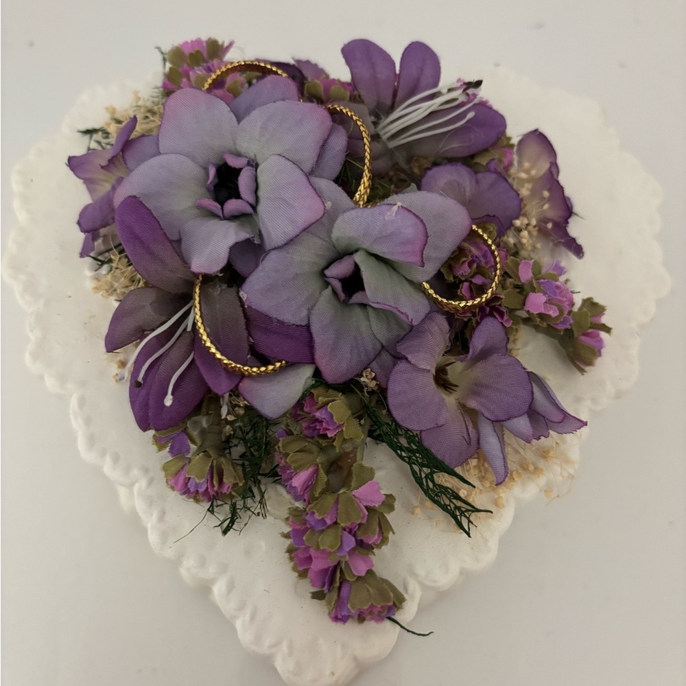 Purple Floral Heart Decor